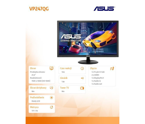ASUS 23.6'' VP247QG 90LM01L0-B04170 Czarny - 1442858 - zdjęcie 4